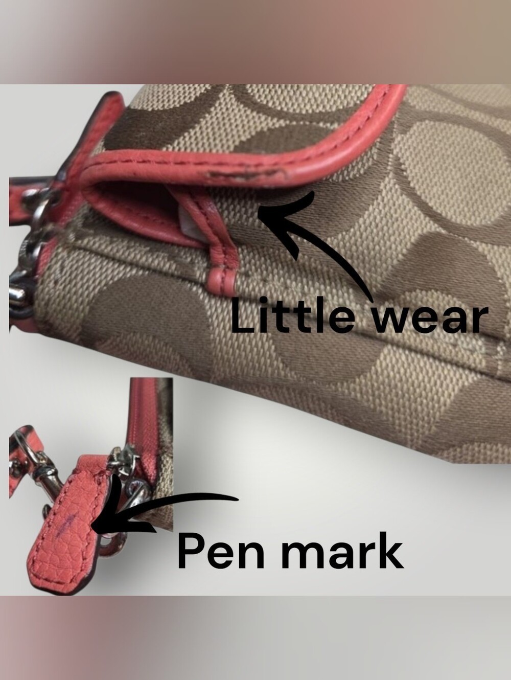 Coach Park Signature Zip Pouch Wristlet 2013 (Style F50117) Good Condition - Picture 3 of 10